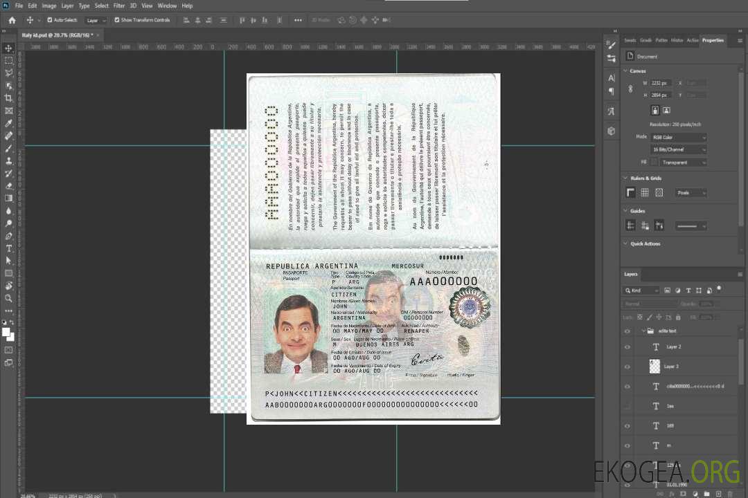 Passeport argentin template Passeport argentin template